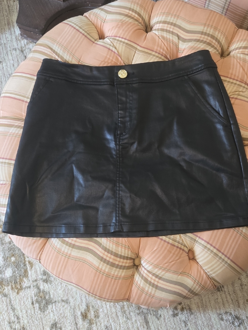 Lilly Pulitzet Black Faux Leather Mini Skirt